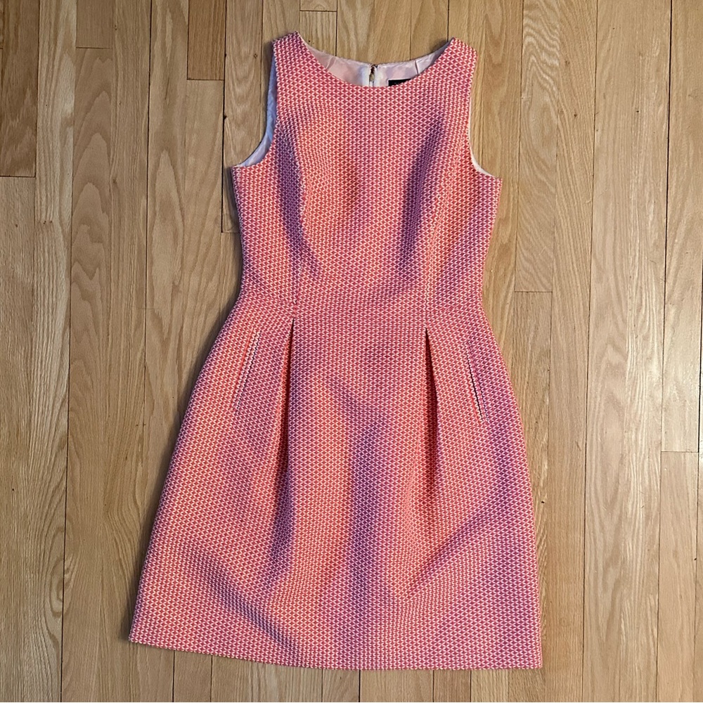 Tommy Hilfiger Pink Coral Textured Sleeveless Midi Dress